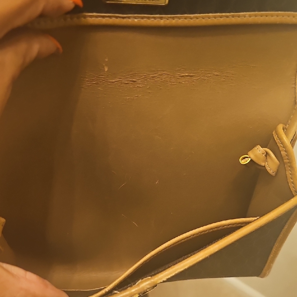 Vintage Christian Dior Brown and Tan Crossbody Bag - Picture 3 of 6
